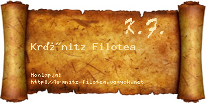 Kránitz Filotea névjegykártya